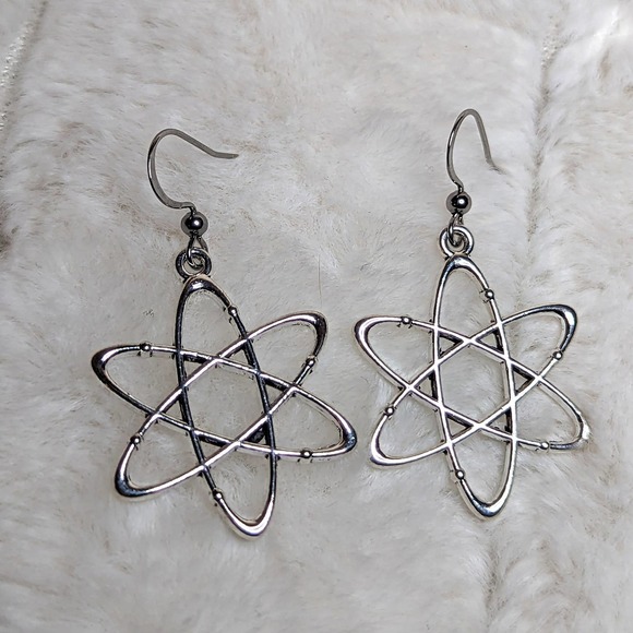 Atom Charm Earrings - Picture 2 of 3